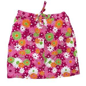 Vintage Sag Harbor Sport Pink Floral Golf Tennis Button Down Front Skort Size 8P